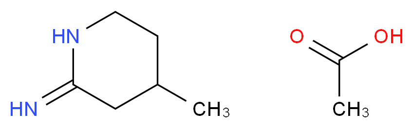 2-Imino-4-methylpiperidine, Acetate_分子结构_CAS_165383-72-2)