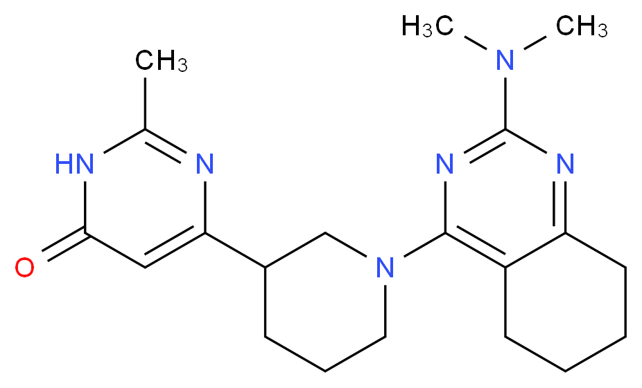 6-{1-[2-(dimethylamino)-5,6,7,8-tetrahydroquinazolin-4-yl]piperidin-3-yl}-2-methylpyrimidin-4(3H)-one_分子结构_CAS_)