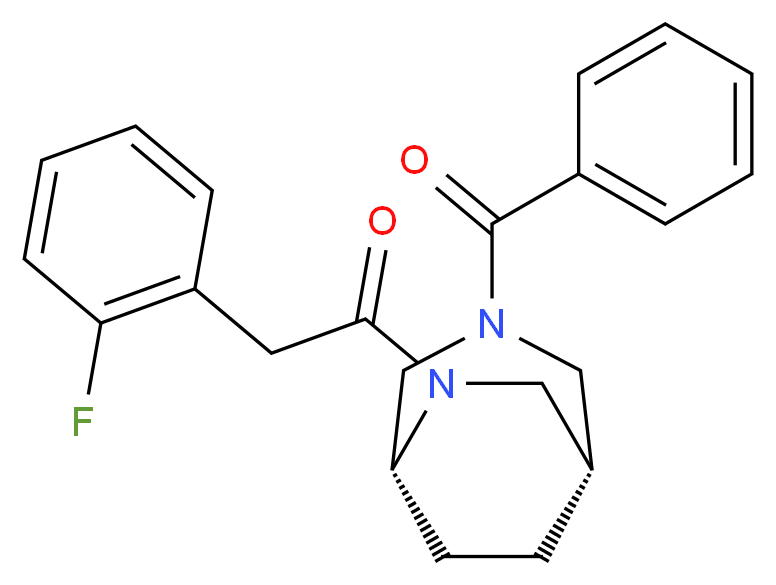 (1S*,5R*)-3-benzoyl-6-[(2-fluorophenyl)acetyl]-3,6-diazabicyclo[3.2.2]nonane_分子结构_CAS_)