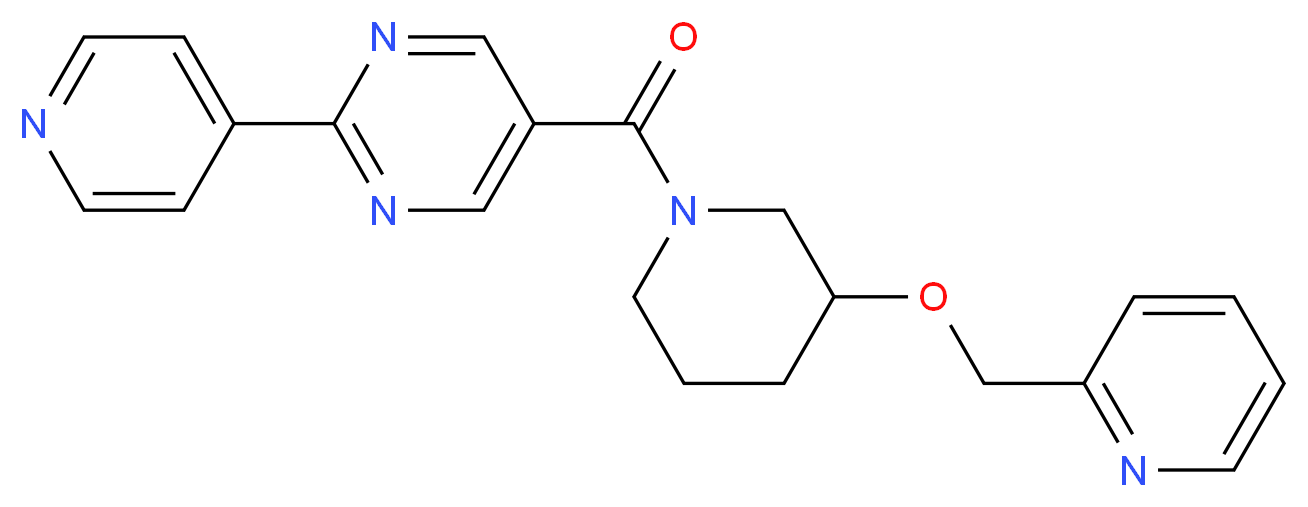 2-(4-pyridinyl)-5-{[3-(2-pyridinylmethoxy)-1-piperidinyl]carbonyl}pyrimidine_分子结构_CAS_)