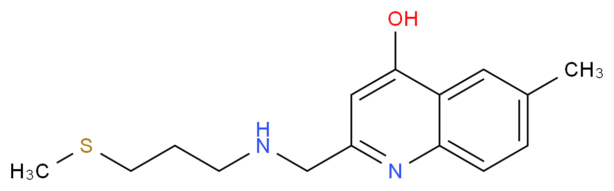 6-methyl-2-({[3-(methylthio)propyl]amino}methyl)quinolin-4-ol_分子结构_CAS_)