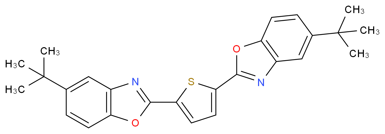 5-tert-butyl-2-[5-(5-tert-butyl-1,3-benzoxazol-2-yl)thiophen-2-yl]-1,3-benzoxazole_分子结构_CAS_7128-65-5