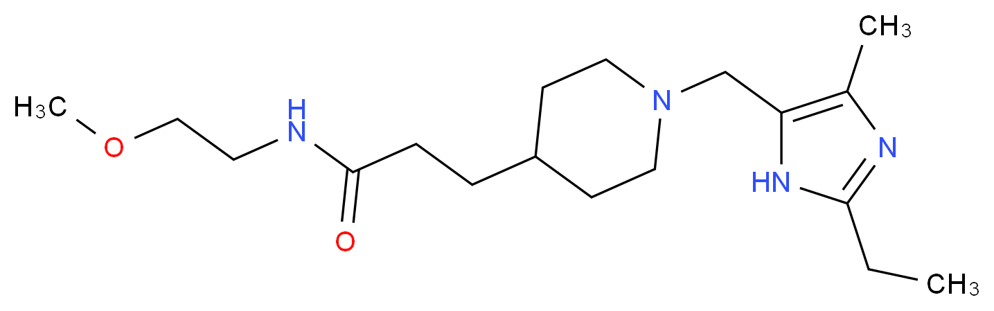 3-{1-[(2-ethyl-4-methyl-1H-imidazol-5-yl)methyl]-4-piperidinyl}-N-(2-methoxyethyl)propanamide_分子结构_CAS_)