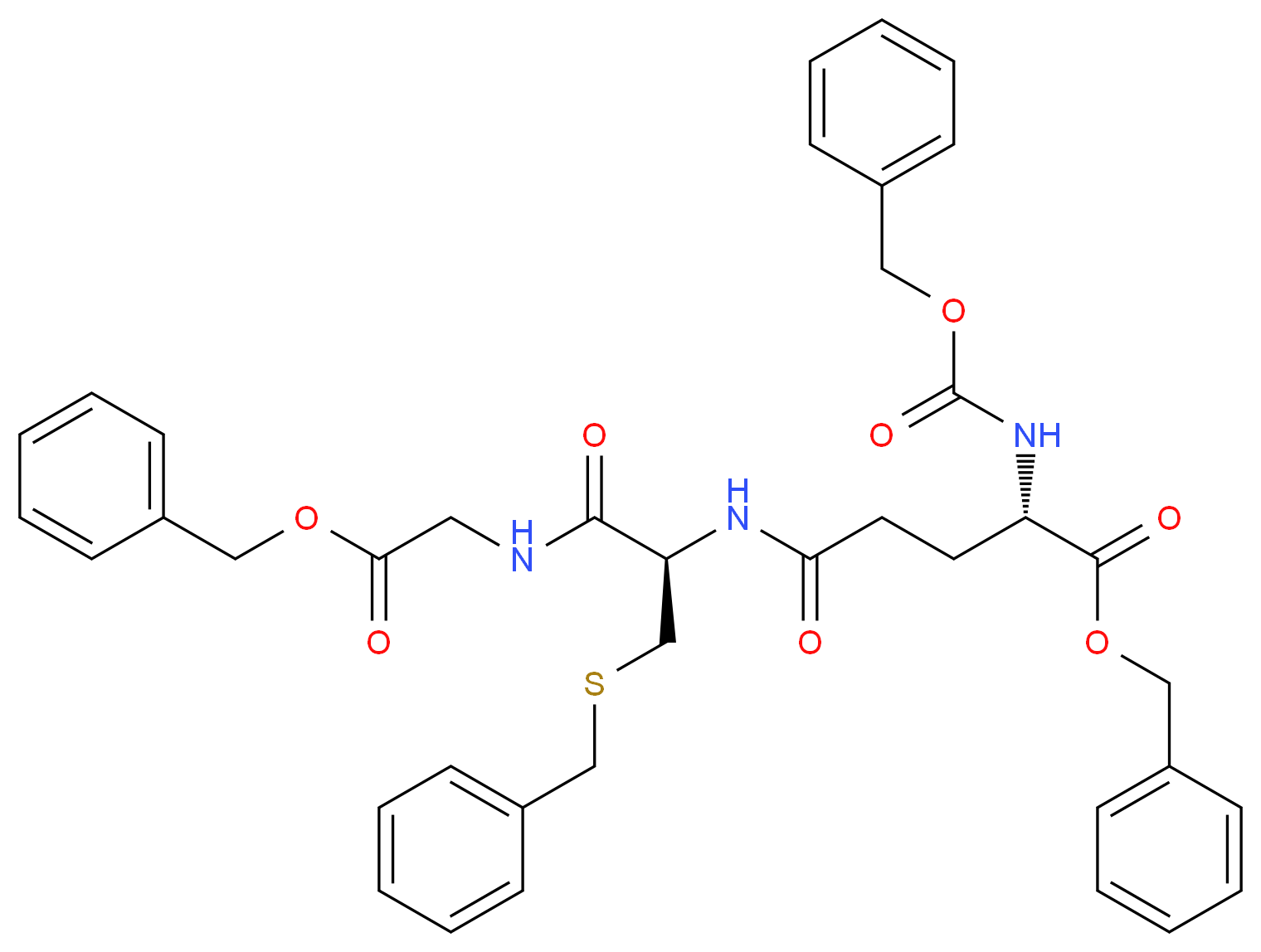 N-Cbz-O-Bzl-L-Glu-S-Bzl-L-Cys-Gly-OBzl_分子结构_CAS_97924-38-4)