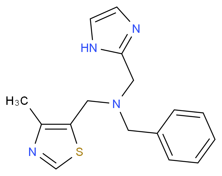 N-benzyl-1-(1H-imidazol-2-yl)-N-[(4-methyl-1,3-thiazol-5-yl)methyl]methanamine_分子结构_CAS_)