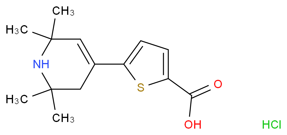 5-(2,2,6,6-tetramethyl-1,2,3,6-tetrahydropyridin-4-yl)thiophene-2-carboxylic acid hydrochloride_分子结构_CAS_302354-29-6