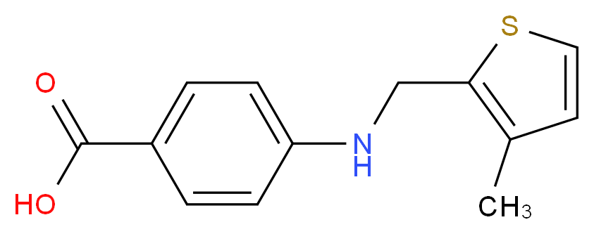4-{[(3-methyl-2-thienyl)methyl]amino}benzoic acid_分子结构_CAS_869950-51-6)