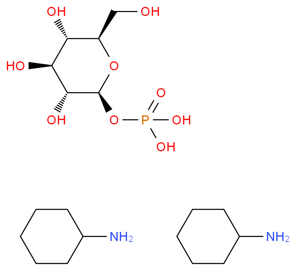 bis(cyclohexanamine); {[(2S,3R,4S,5S,6R)-3,4,5-trihydroxy-6-(hydroxymethyl)oxan-2-yl]oxy}phosphonic acid_分子结构_CAS_14034-70-9