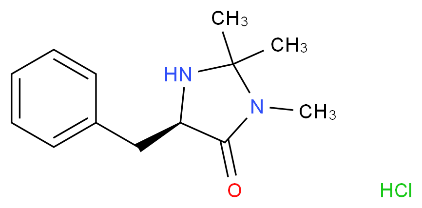 (5R)-(+)-2,2,3-三甲基-5-苄基-4-咪唑啉酮 单盐酸盐_分子结构_CAS_323196-43-6)