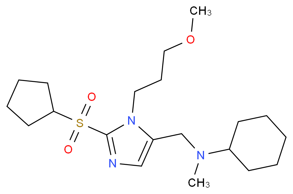 N-{[2-(cyclopentylsulfonyl)-1-(3-methoxypropyl)-1H-imidazol-5-yl]methyl}-N-methylcyclohexanamine_分子结构_CAS_)