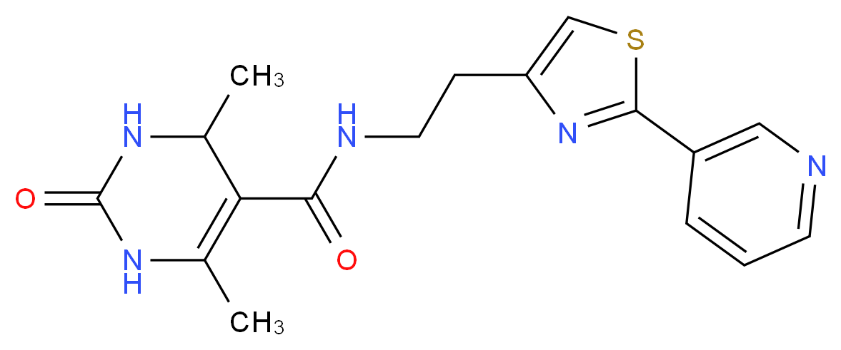 4,6-dimethyl-2-oxo-N-[2-(2-pyridin-3-yl-1,3-thiazol-4-yl)ethyl]-1,2,3,4-tetrahydropyrimidine-5-carboxamide_分子结构_CAS_)