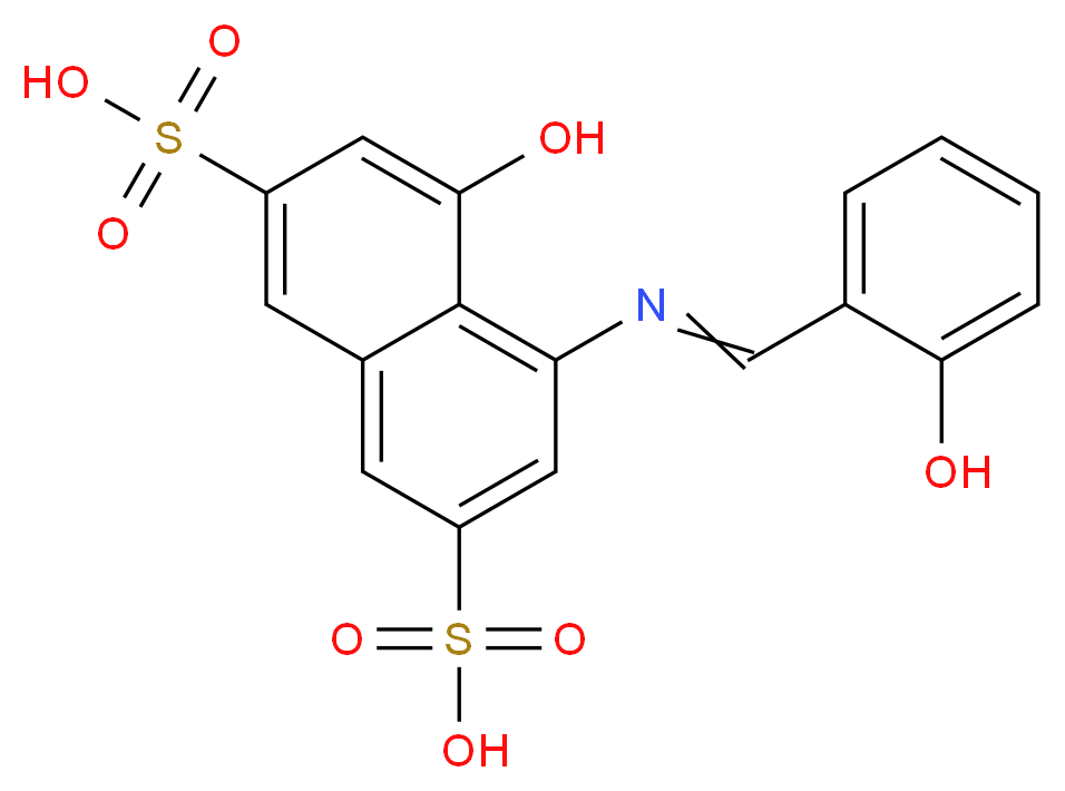 4-hydroxy-5-[(E)-[(2-hydroxyphenyl)methylidene]amino]naphthalene-2,7-disulfonic acid_分子结构_CAS_32266-60-7