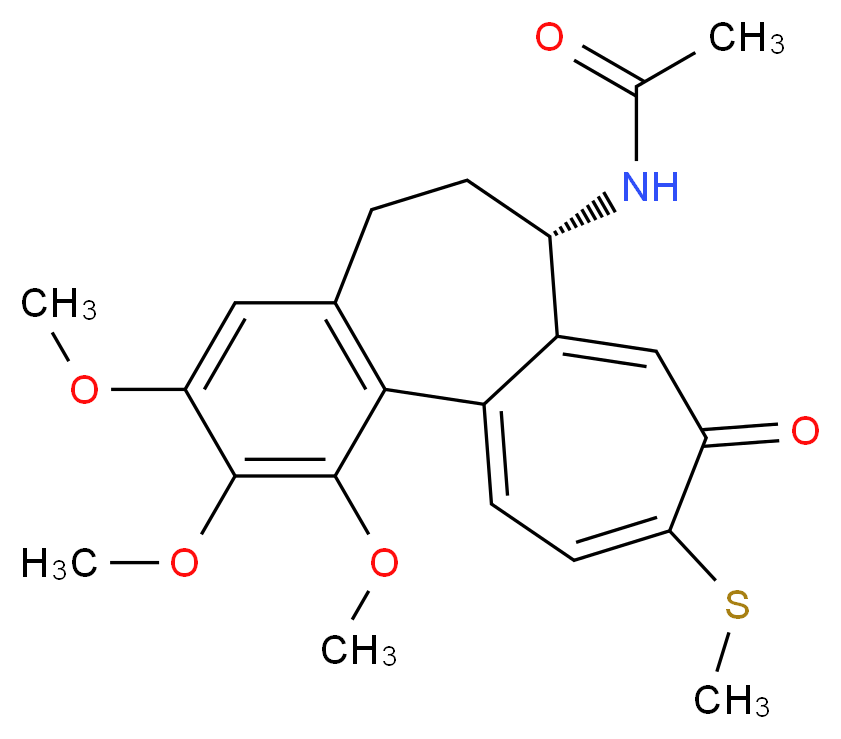 N-[(10S)-3,4,5-trimethoxy-14-(methylsulfanyl)-13-oxotricyclo[9.5.0.0<sup>2</sup>,<sup>7</sup>]hexadeca-1(16),2(7),3,5,11,14-hexaen-10-yl]acetamide_分子结构_CAS_2730-71-4