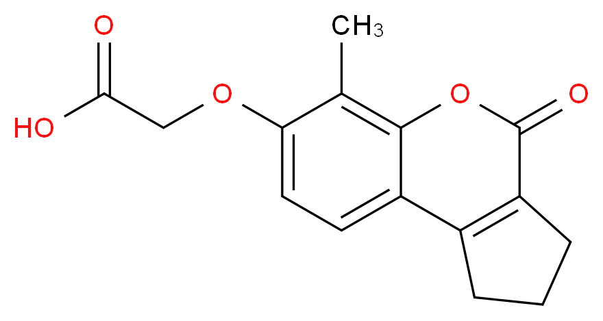 2-({6-methyl-4-oxo-1H,2H,3H,4H-cyclopenta[c]chromen-7-yl}oxy)acetic acid_分子结构_CAS_314743-72-1