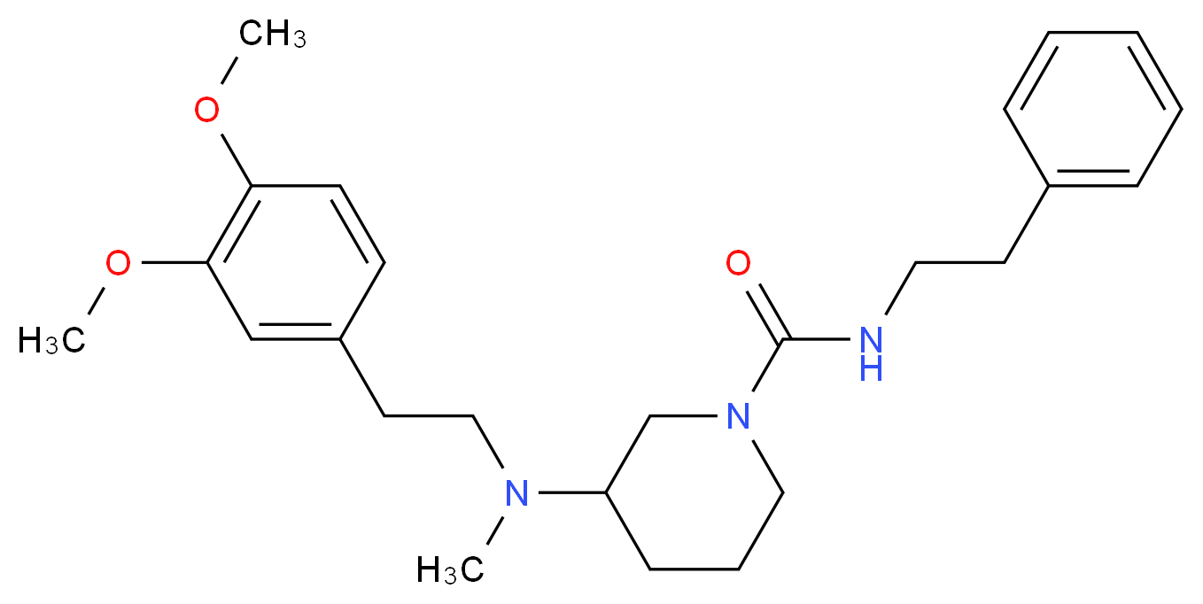 3-[[2-(3,4-dimethoxyphenyl)ethyl](methyl)amino]-N-(2-phenylethyl)-1-piperidinecarboxamide_分子结构_CAS_)