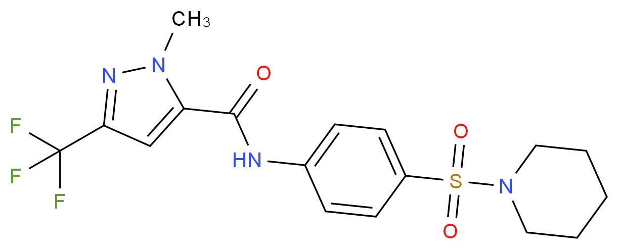 1-methyl-N-[4-(piperidine-1-sulfonyl)phenyl]-3-(trifluoromethyl)-1H-pyrazole-5-carboxamide_分子结构_CAS_949898-66-2