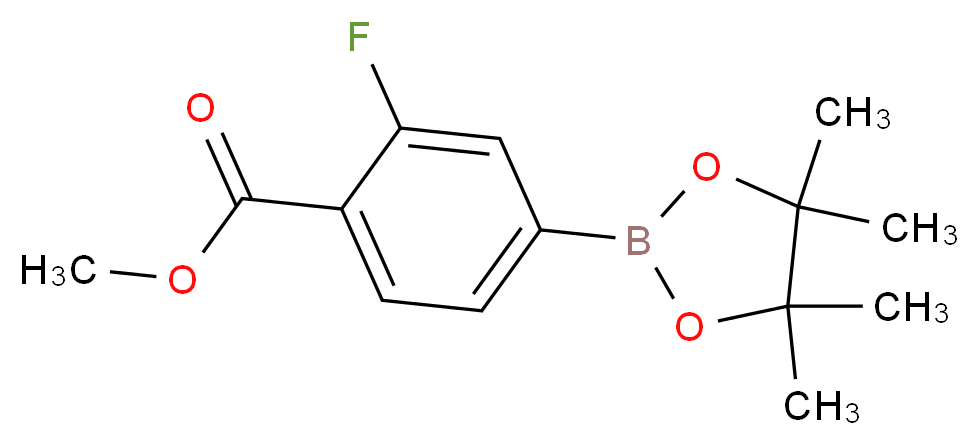 Methyl 2-fluoro-4-(4,4,5,5-tetramethyl-1,3,2-dioxaborolan-2-yl)benzoate_分子结构_CAS_603122-52-7)