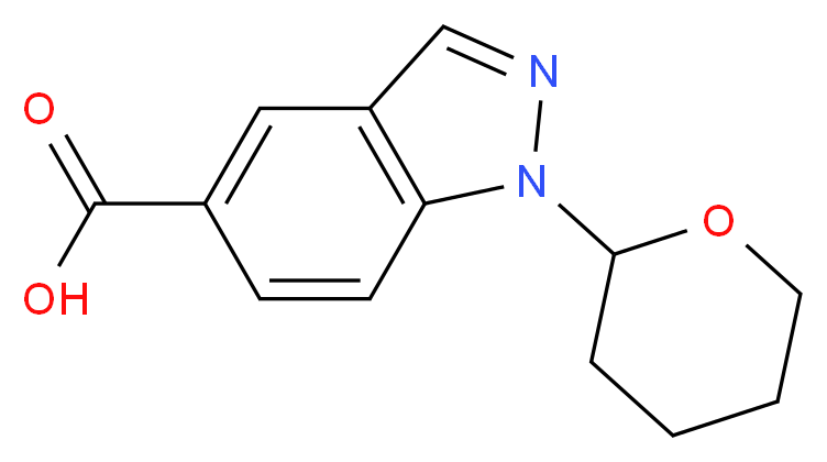 1-(oxan-2-yl)-1H-indazole-5-carboxylic acid_分子结构_CAS_1000576-28-2