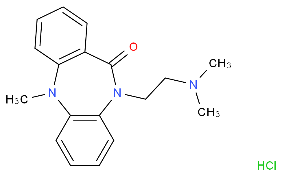 9-[2-(dimethylamino)ethyl]-2-methyl-2,9-diazatricyclo[9.4.0.0<sup>3</sup>,<sup>8</sup>]pentadeca-1(15),3(8),4,6,11,13-hexaen-10-one hydrochloride_分子结构_CAS_315-80-0