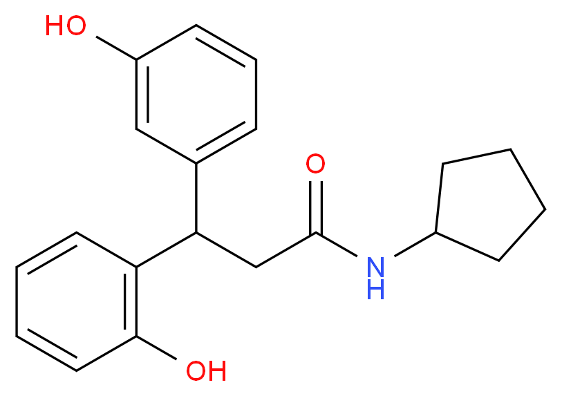 N-cyclopentyl-3-(2-hydroxyphenyl)-3-(3-hydroxyphenyl)propanamide_分子结构_CAS_)