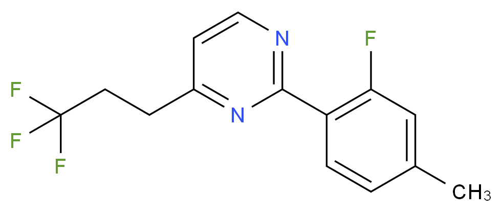 2-(2-fluoro-4-methylphenyl)-4-(3,3,3-trifluoropropyl)pyrimidine_分子结构_CAS_)