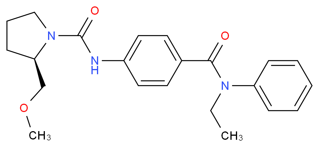 (2R)-N-(4-{[ethyl(phenyl)amino]carbonyl}phenyl)-2-(methoxymethyl)pyrrolidine-1-carboxamide_分子结构_CAS_)
