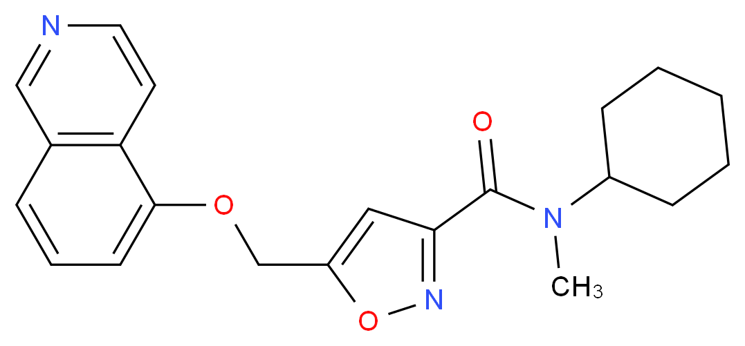 N-cyclohexyl-5-[(5-isoquinolinyloxy)methyl]-N-methyl-3-isoxazolecarboxamide_分子结构_CAS_)