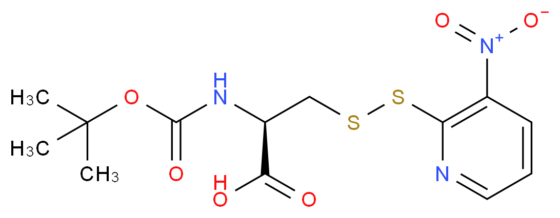 (2R)-2-{[(tert-butoxy)carbonyl]amino}-3-[(3-nitropyridin-2-yl)disulfanyl]propanoic acid_分子结构_CAS_76880-29-0