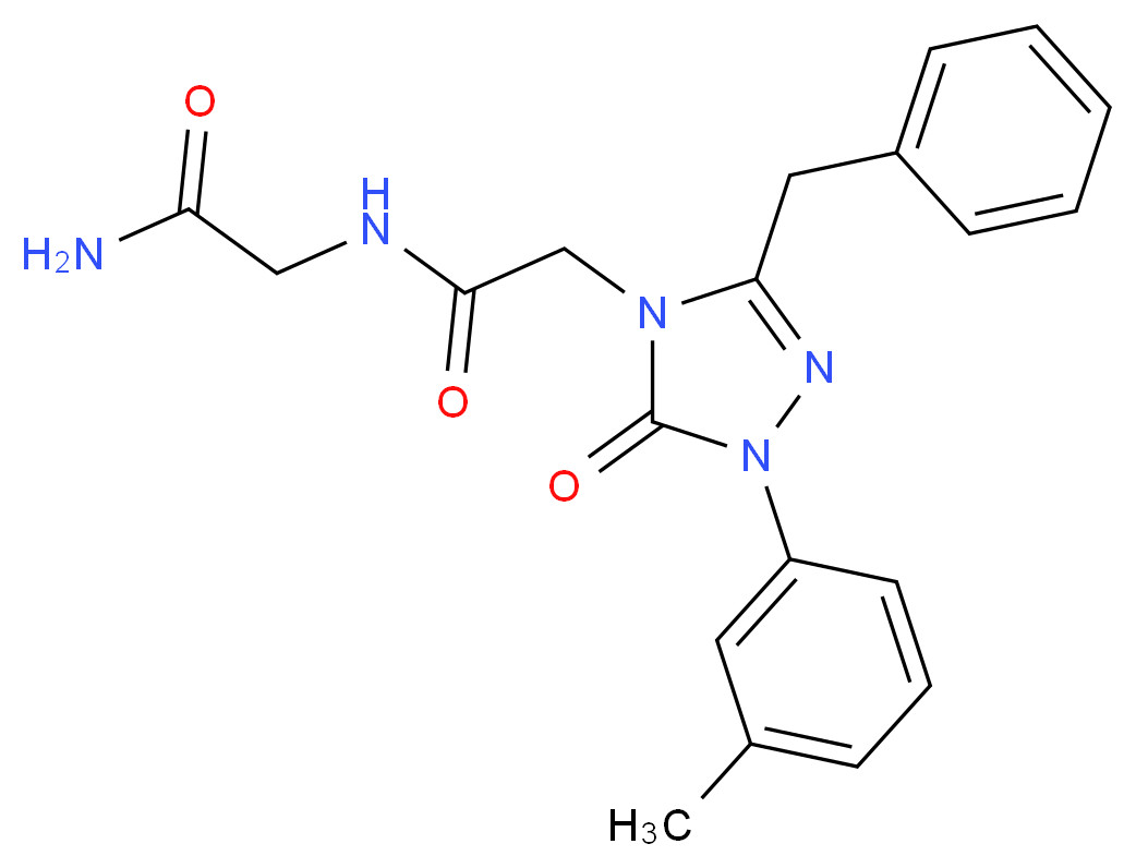 N~2~-{[3-benzyl-1-(3-methylphenyl)-5-oxo-1,5-dihydro-4H-1,2,4-triazol-4-yl]acetyl}glycinamide_分子结构_CAS_)