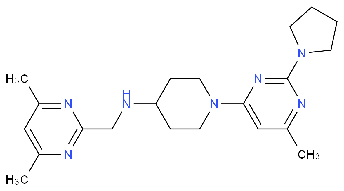 N-[(4,6-dimethylpyrimidin-2-yl)methyl]-1-(6-methyl-2-pyrrolidin-1-ylpyrimidin-4-yl)piperidin-4-amine_分子结构_CAS_)