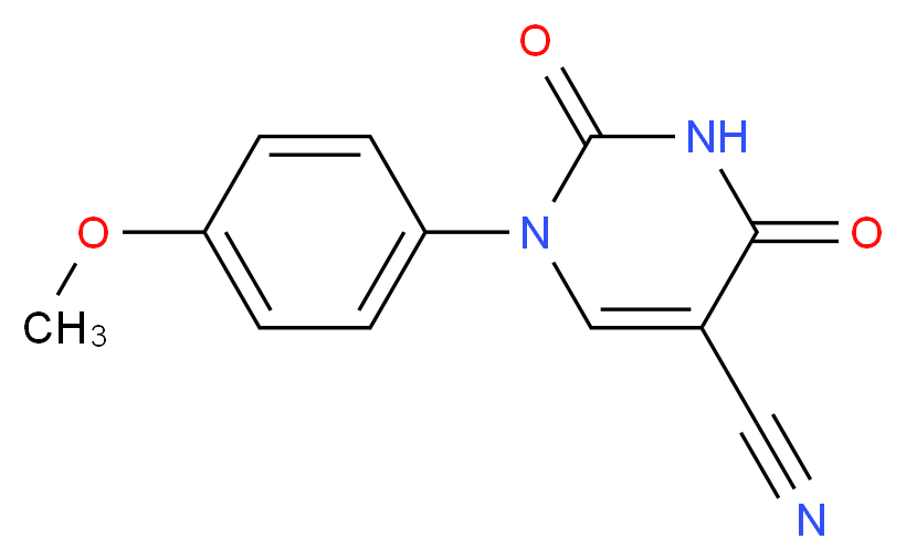1-(4-methoxyphenyl)-2,4-dioxo-1,2,3,4-tetrahydropyrimidine-5-carbonitrile_分子结构_CAS_75837-81-9