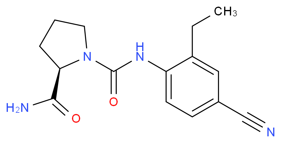 (2R)-N~1~-(4-cyano-2-ethylphenyl)pyrrolidine-1,2-dicarboxamide_分子结构_CAS_)