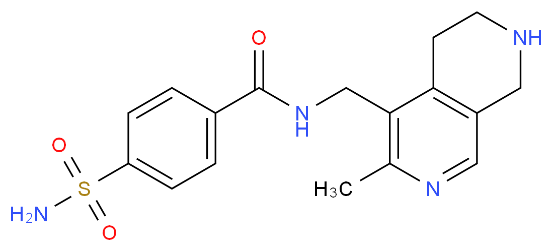 4-(aminosulfonyl)-N-[(3-methyl-5,6,7,8-tetrahydro-2,7-naphthyridin-4-yl)methyl]benzamide_分子结构_CAS_)