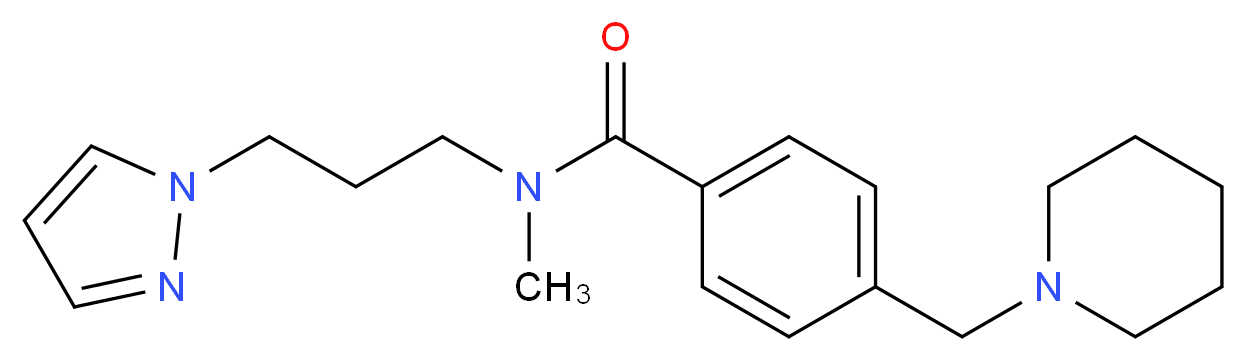 N-methyl-4-(1-piperidinylmethyl)-N-[3-(1H-pyrazol-1-yl)propyl]benzamide_分子结构_CAS_)