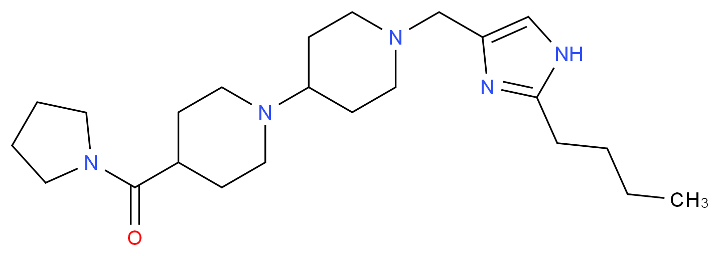 1'-[(2-butyl-1H-imidazol-4-yl)methyl]-4-(1-pyrrolidinylcarbonyl)-1,4'-bipiperidine_分子结构_CAS_)