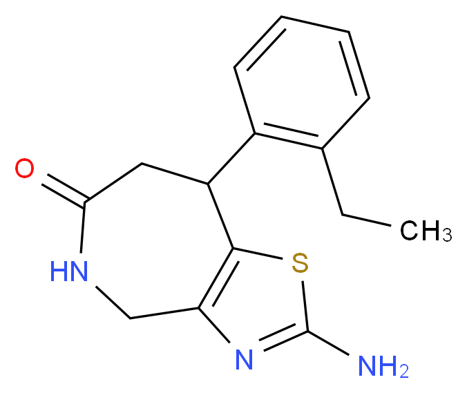 2-amino-8-(2-ethylphenyl)-4,5,7,8-tetrahydro-6H-[1,3]thiazolo[4,5-c]azepin-6-one_分子结构_CAS_)