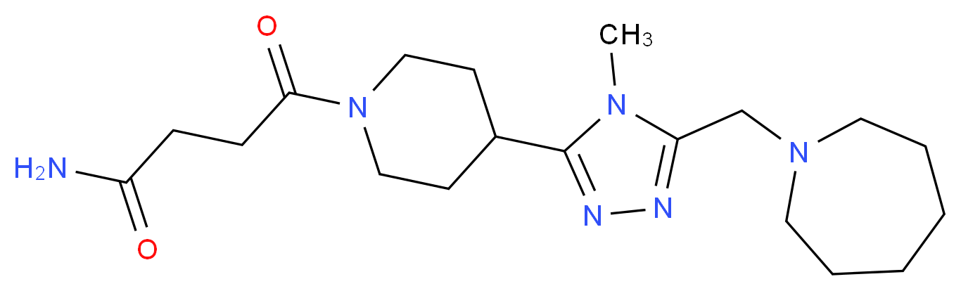 4-{4-[5-(azepan-1-ylmethyl)-4-methyl-4H-1,2,4-triazol-3-yl]piperidin-1-yl}-4-oxobutanamide_分子结构_CAS_)
