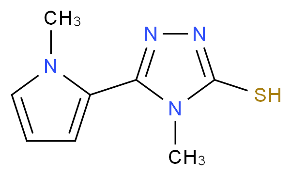 4-methyl-5-(1-methyl-1H-pyrrol-2-yl)-4H-1,2,4-triazole-3-thiol_分子结构_CAS_741690-24-4