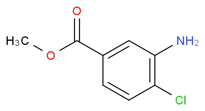 methyl 3-amino-4-chlorobenzoate_分子结构_CAS_40872-87-5