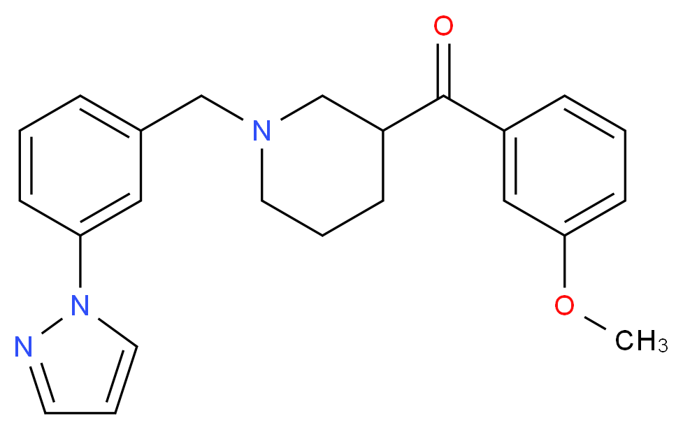 (3-methoxyphenyl){1-[3-(1H-pyrazol-1-yl)benzyl]-3-piperidinyl}methanone_分子结构_CAS_)