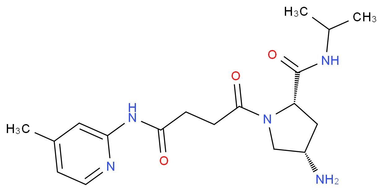 (4S)-4-amino-N-isopropyl-1-{4-[(4-methylpyridin-2-yl)amino]-4-oxobutanoyl}-L-prolinamide_分子结构_CAS_)
