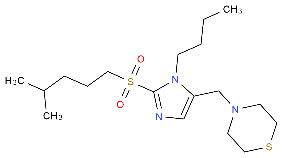 4-({1-butyl-2-[(4-methylpentyl)sulfonyl]-1H-imidazol-5-yl}methyl)thiomorpholine_分子结构_CAS_)