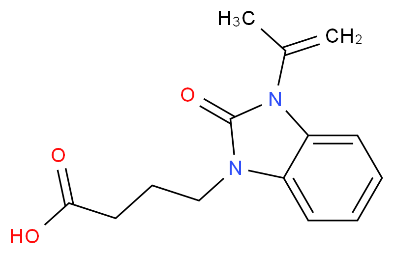 3-Isopropenyl-2-oxo-1-benzimidazolinebutyric Acid _分子结构_CAS_52099-78-2)