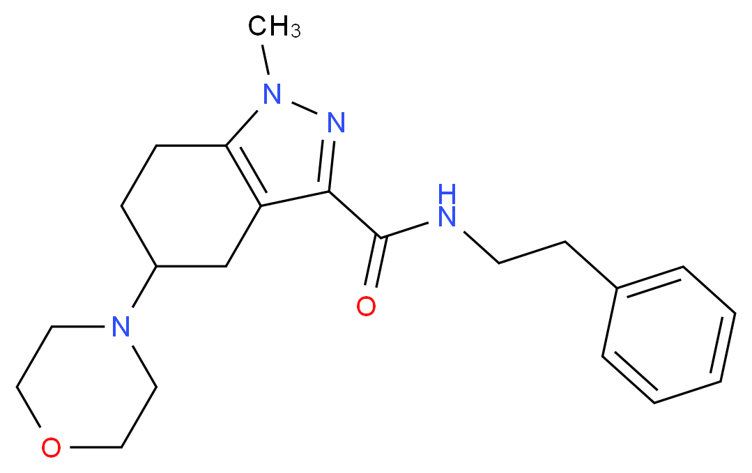1-methyl-5-(4-morpholinyl)-N-(2-phenylethyl)-4,5,6,7-tetrahydro-1H-indazole-3-carboxamide_分子结构_CAS_)