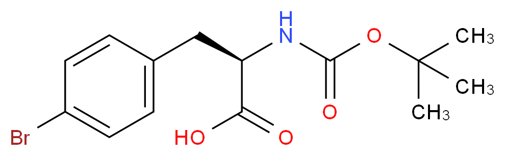 (2R)-3-(4-bromophenyl)-2-{[(tert-butoxy)carbonyl]amino}propanoic acid_分子结构_CAS_62129-39-9