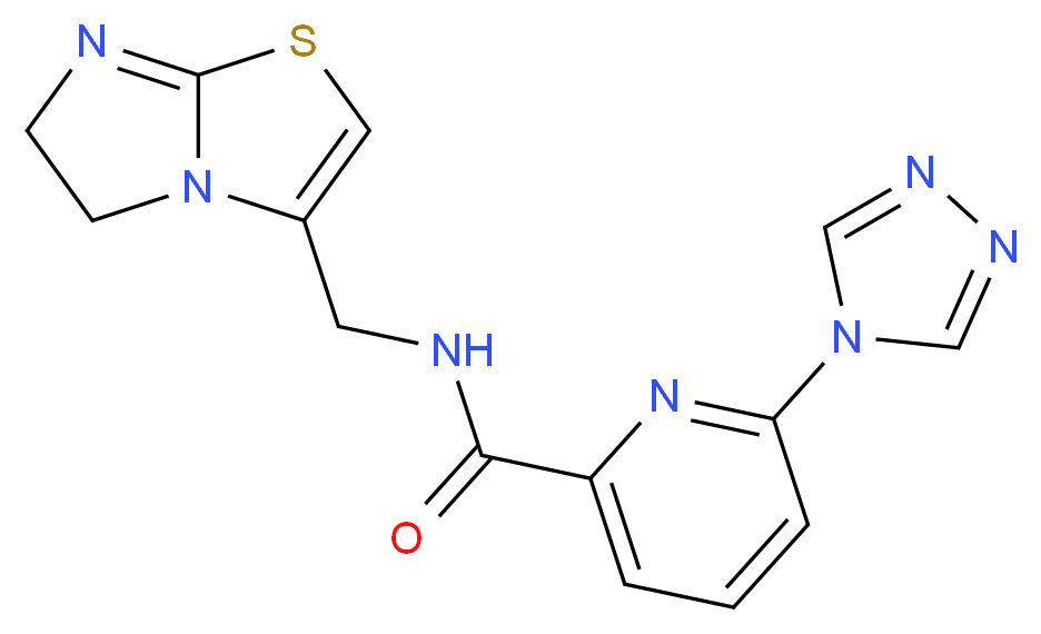 N-(5,6-dihydroimidazo[2,1-b][1,3]thiazol-3-ylmethyl)-6-(4H-1,2,4-triazol-4-yl)pyridine-2-carboxamide_分子结构_CAS_)