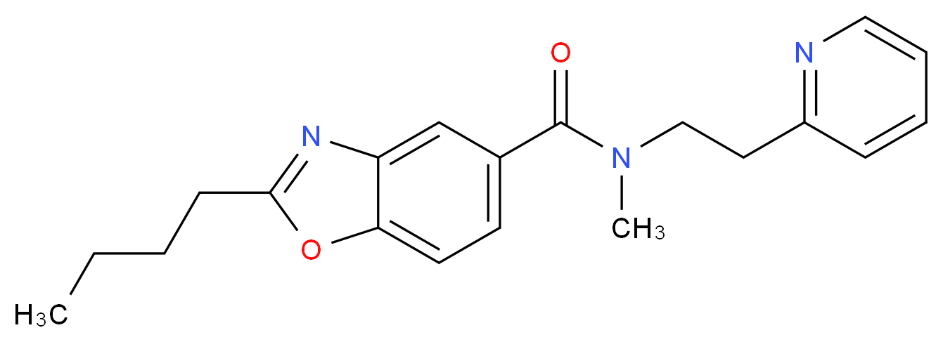 2-butyl-N-methyl-N-[2-(2-pyridinyl)ethyl]-1,3-benzoxazole-5-carboxamide_分子结构_CAS_)