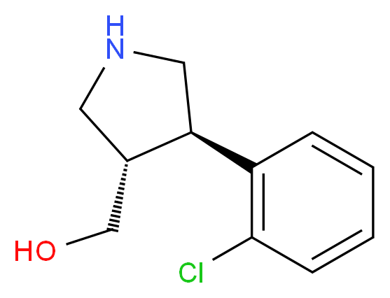 [(3S,4R)-4-(2-chlorophenyl)pyrrolidin-3-yl]methanol_分子结构_CAS_1260587-94-7