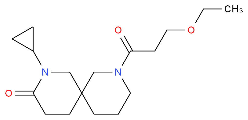 2-cyclopropyl-8-(3-ethoxypropanoyl)-2,8-diazaspiro[5.5]undecan-3-one_分子结构_CAS_)