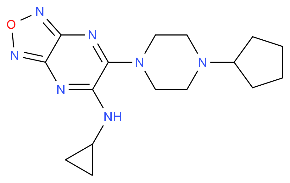 6-(4-cyclopentyl-1-piperazinyl)-N-cyclopropyl[1,2,5]oxadiazolo[3,4-b]pyrazin-5-amine_分子结构_CAS_)